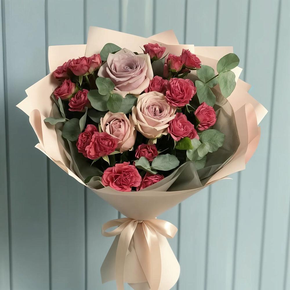 Букет цветов из: Гвоздики и Розы в Карабаново