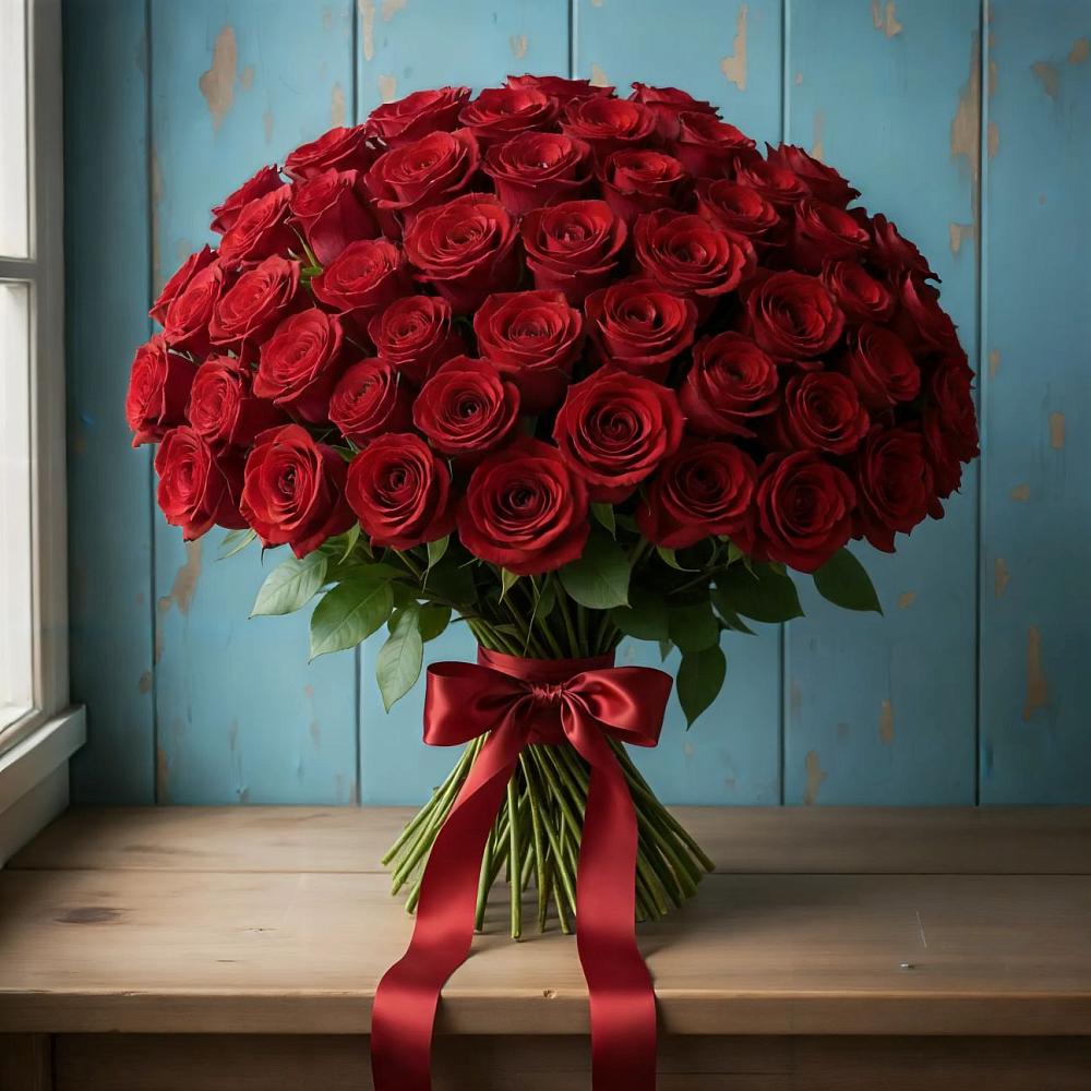 Букет Красные розы Блэк Меджик в Карабаново