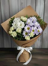 Букет цветов из:  Хризантемы и Розы в Карабаново