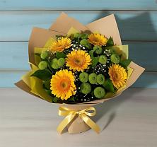 Букет цветов из:  Герберы и Хризантемы в Карабаново