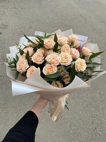 Букет Кремовые розы Латте в Карабаново