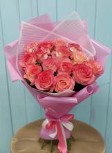 Букет 15 Розовых роз Равель в Карабаново