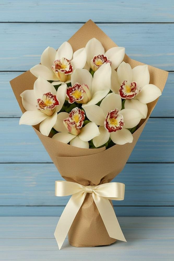 Букет цветов из: Орхидеи и Розы в Карабаново