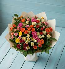 Букет Микс из разноцветных кустовых роз #REPLACE_PRED# Карабаново
